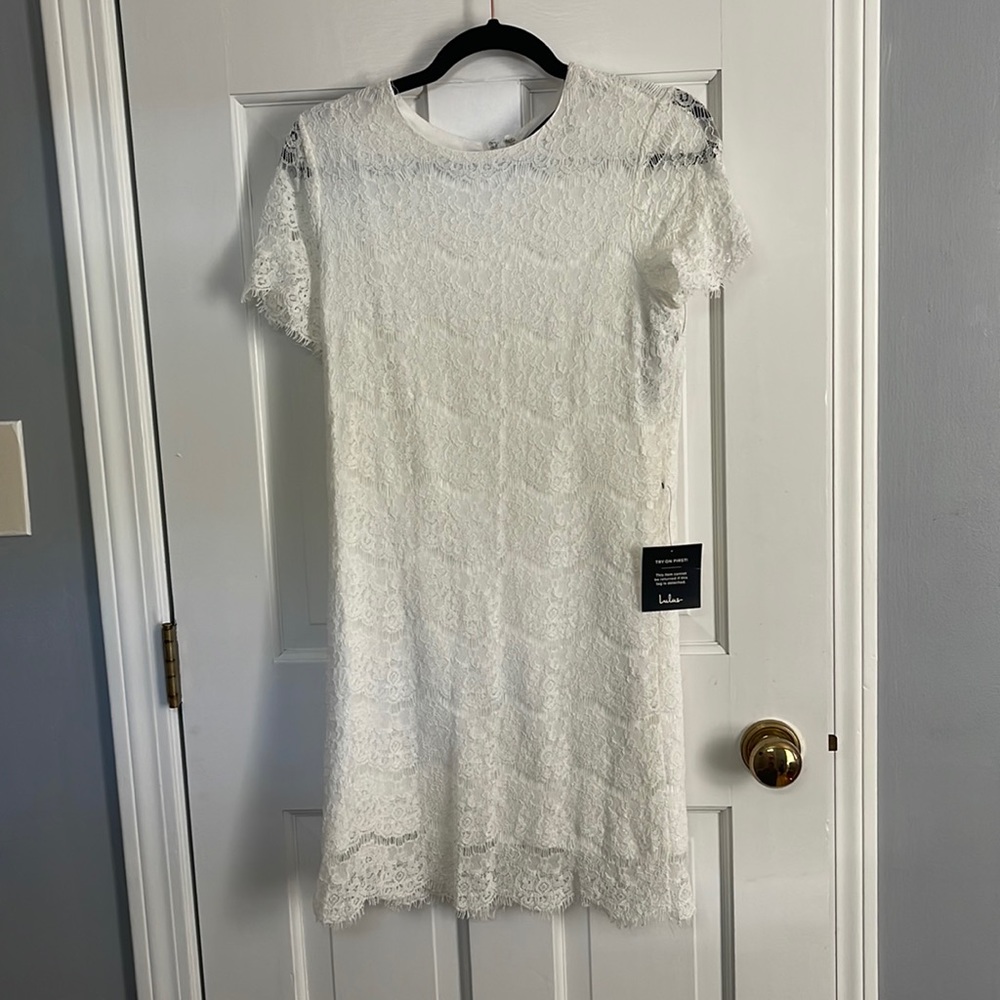 NWT white lace dress small